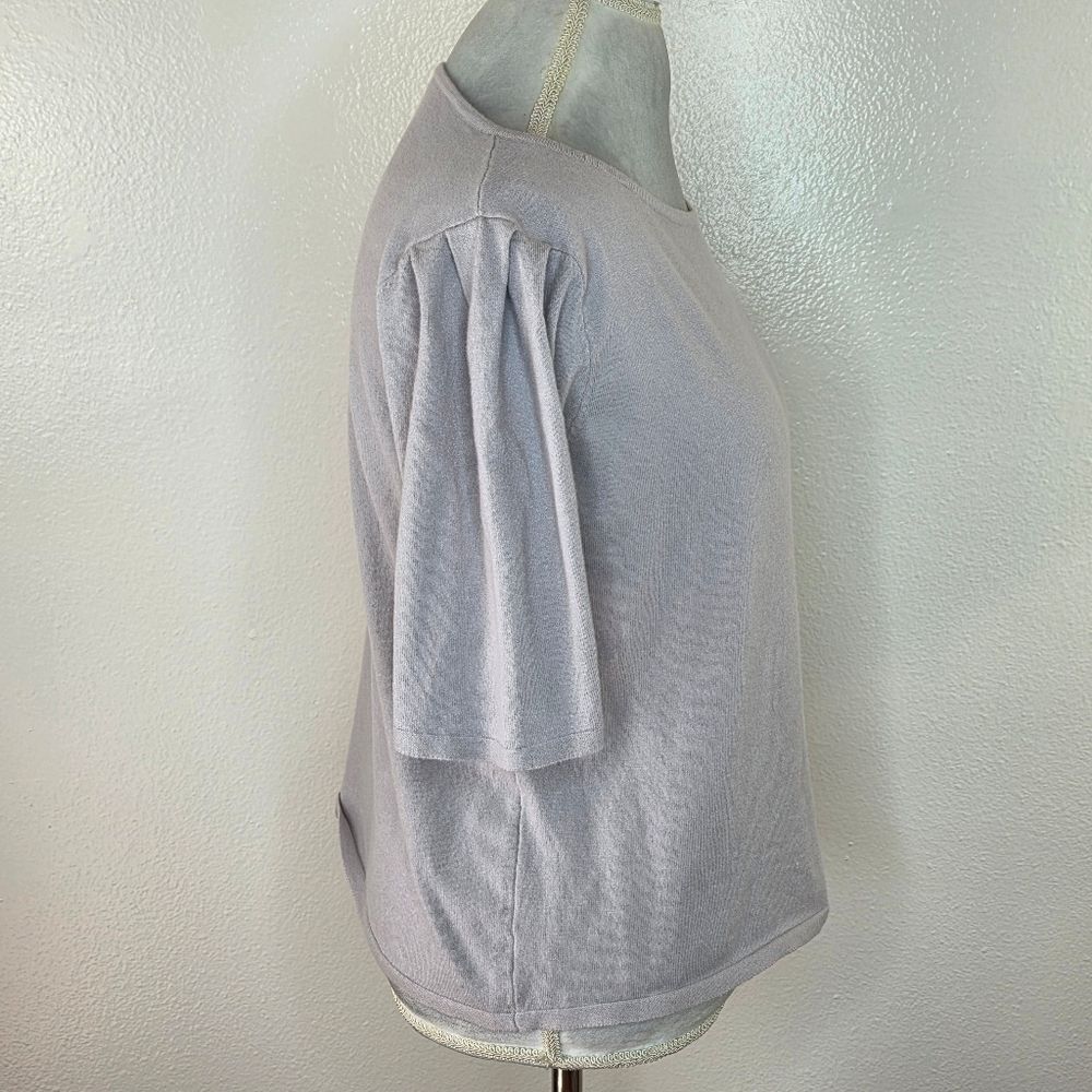 Vila Milano Lavender Puff Sleeve Crop Lightweight Sweater Size Medium - Picture 5 of 10